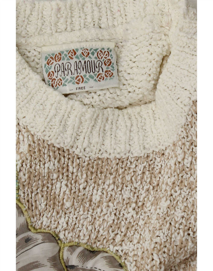 Paramour Damen-Pullover mit Rundhalsausschnitt, Gr. 42, groß, mehrfarbig, mit Blumenmuster