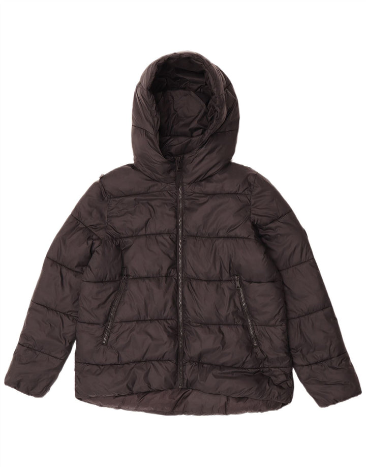 Zara Damen-Jacke mit Kapuze, gepolstert, UK 14, Mittelschwarzes Nylon