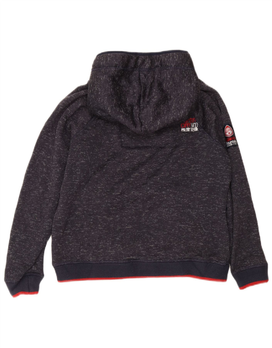 Superdry Damen Kapuzenpullover UK 18 XL Marineblau meliertes Polyester