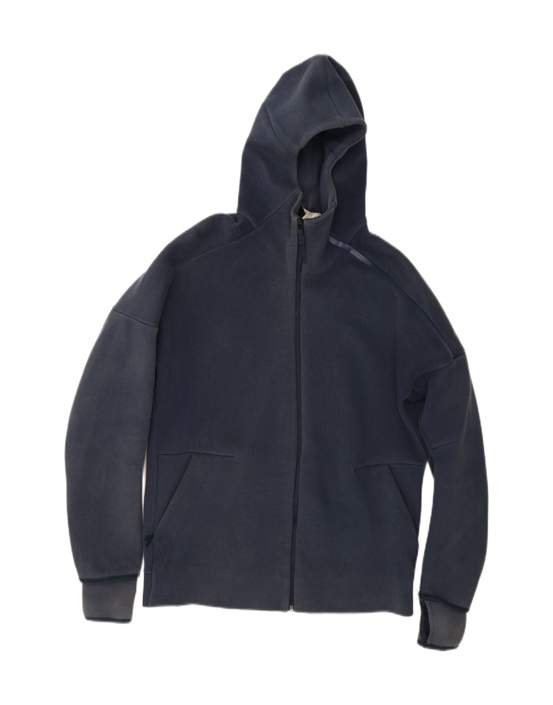 ADIDAS Mens Zip Hoodie Sweater Large Navy Blue Polyester Vintage Adidas and Second-Hand Adidas from Messina Hembry 