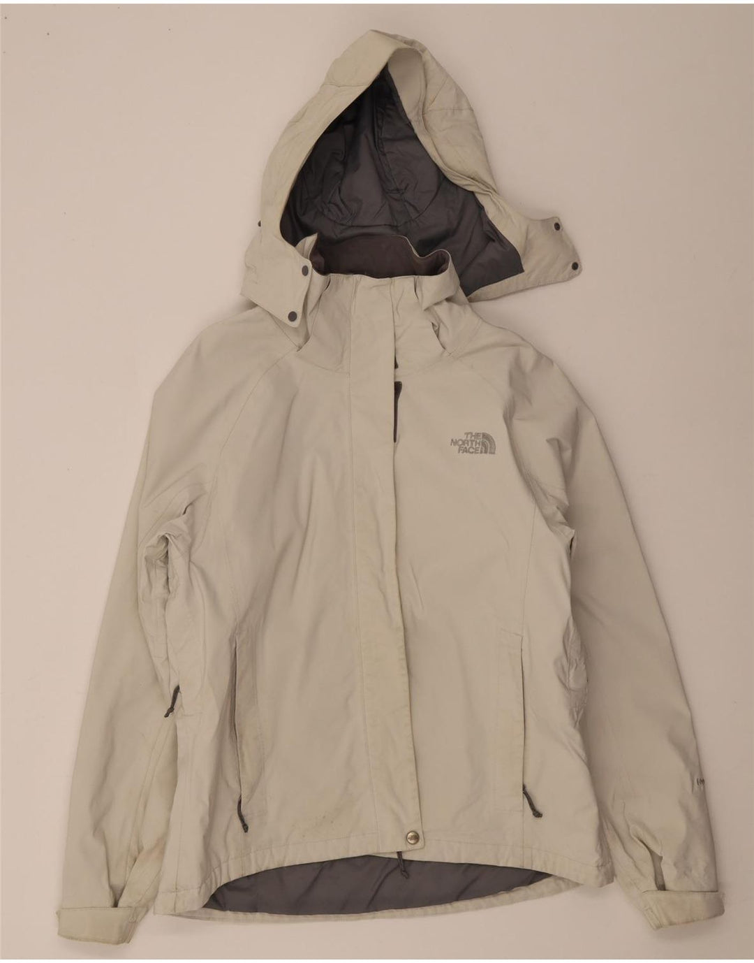 The North Face Damen-Windbreakerjacke mit Kapuze, UK 16, Größe L, gebrochenes Weiß