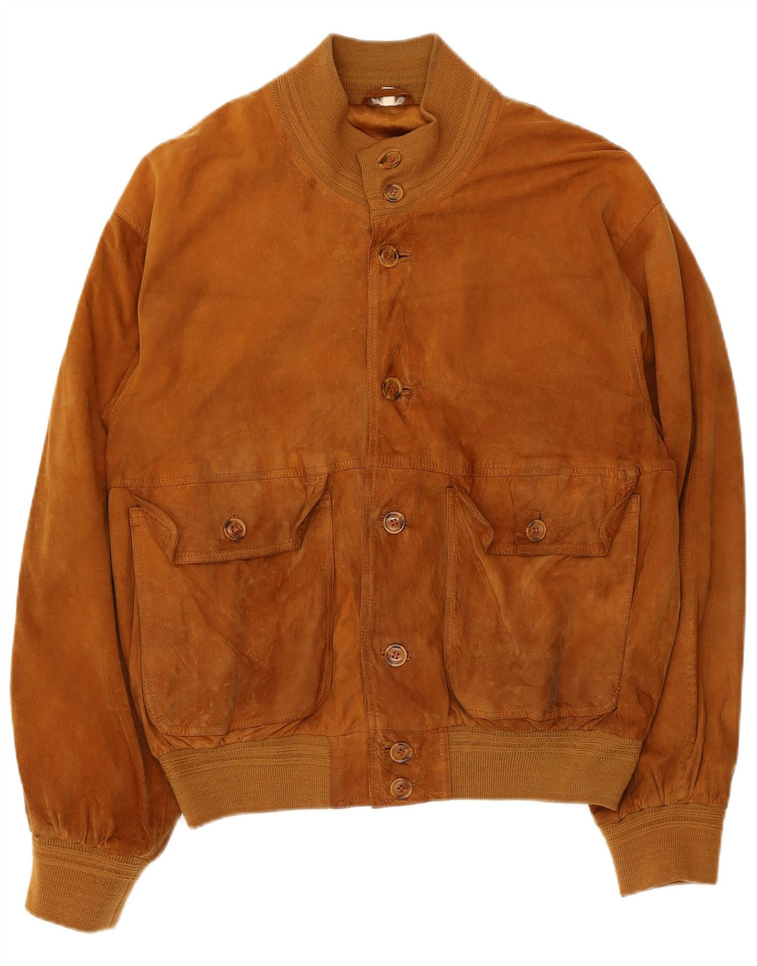 Vintage Herren Wildleder Bomberjacke UK 40 Großes braunes Leder