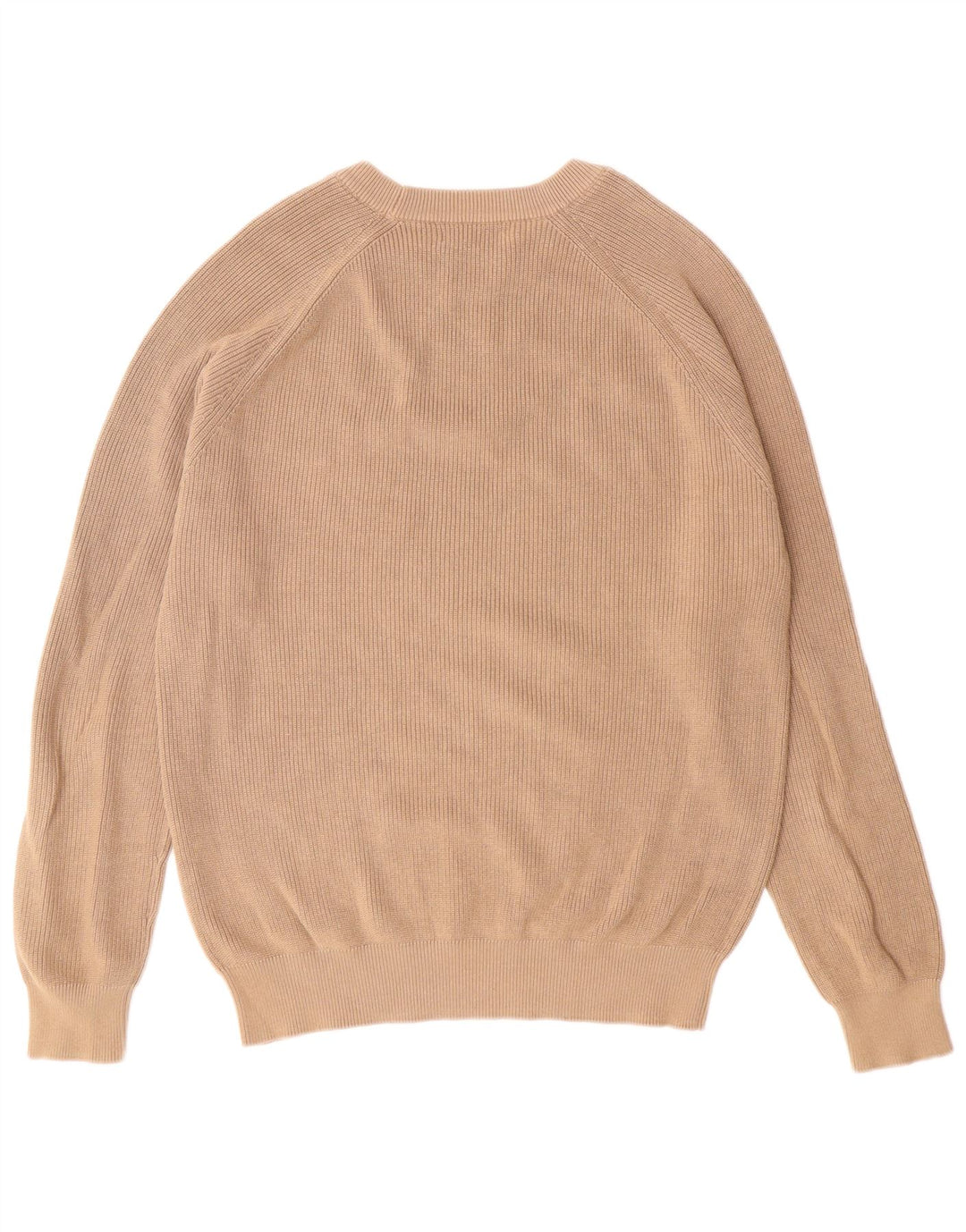 Zara Herren-Pullover mit Rundhalsausschnitt, mittelbraune Baumwolle