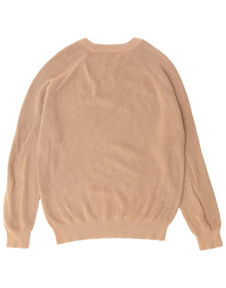 Zara Herren-Pullover mit Rundhalsausschnitt, mittelbraune Baumwolle