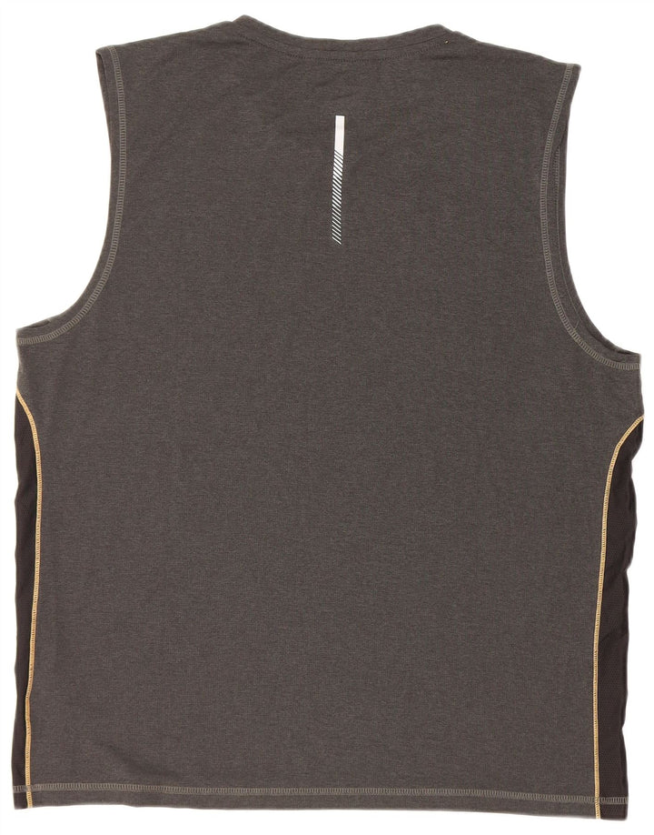 Asics Herren-Weste Top XL Graues Colourblock-Polyester