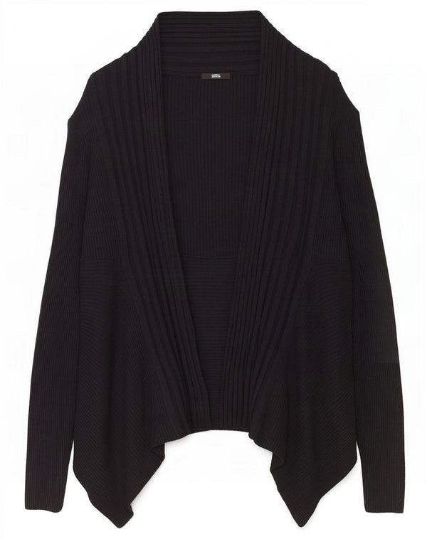 Marks & Spencer Damen Asymmetrischer Cardigan-Pullover UK 16 Large Schwarz