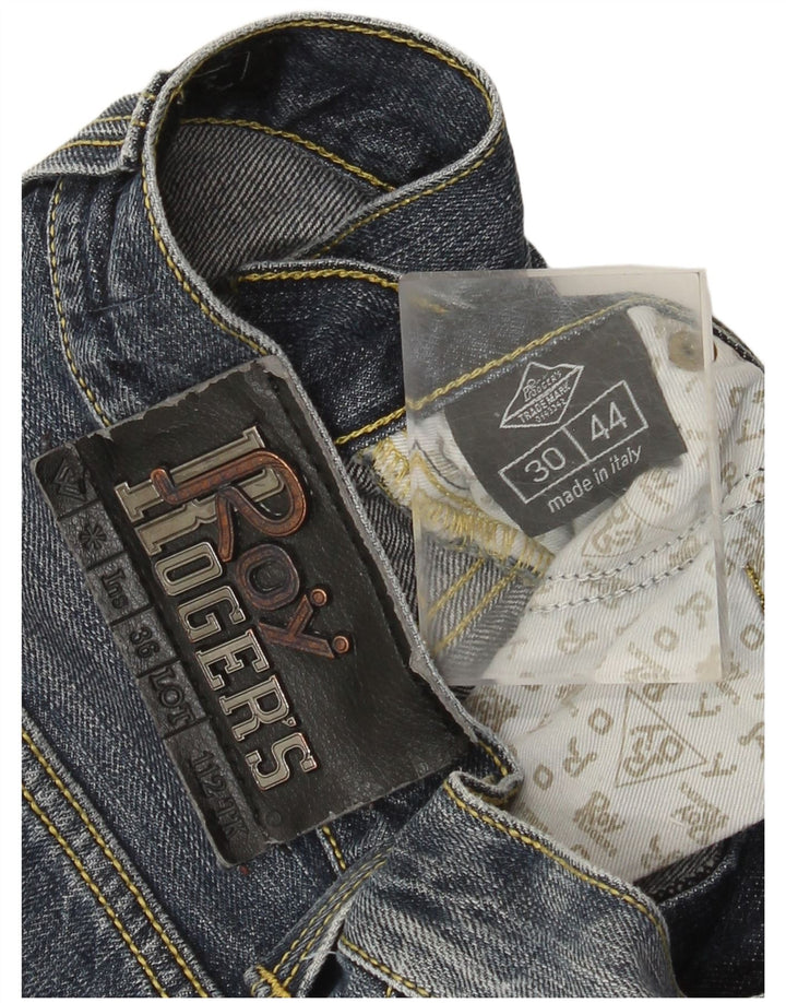 Roy Rogers Herren Distressed Straight Jeans W30 L35 Blaue Baumwolle