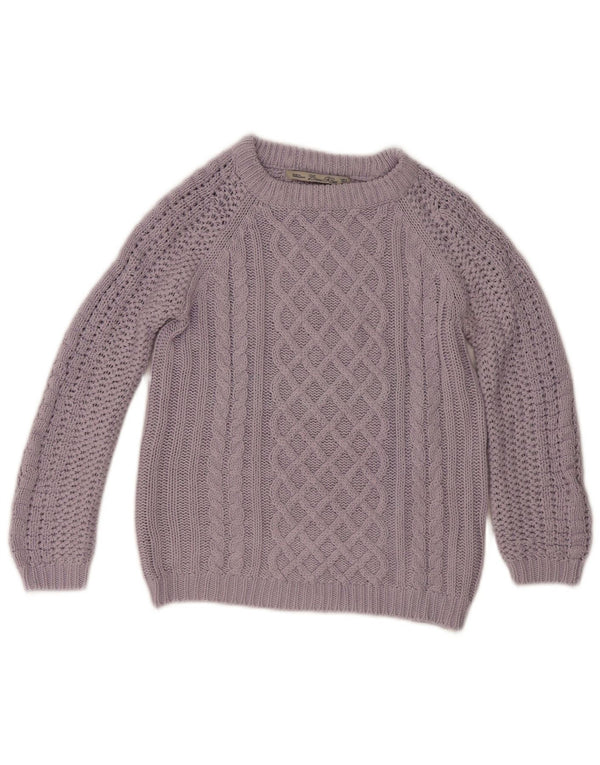 Zara Damen Crop Crew Neck Pullover Pullover UK 10 Small Lila Acryl