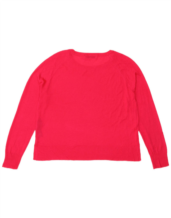 Zara Damen-Pullover, übergroß, Rundhalsausschnitt, Gr. 10, Größe S, rosa, Viskose