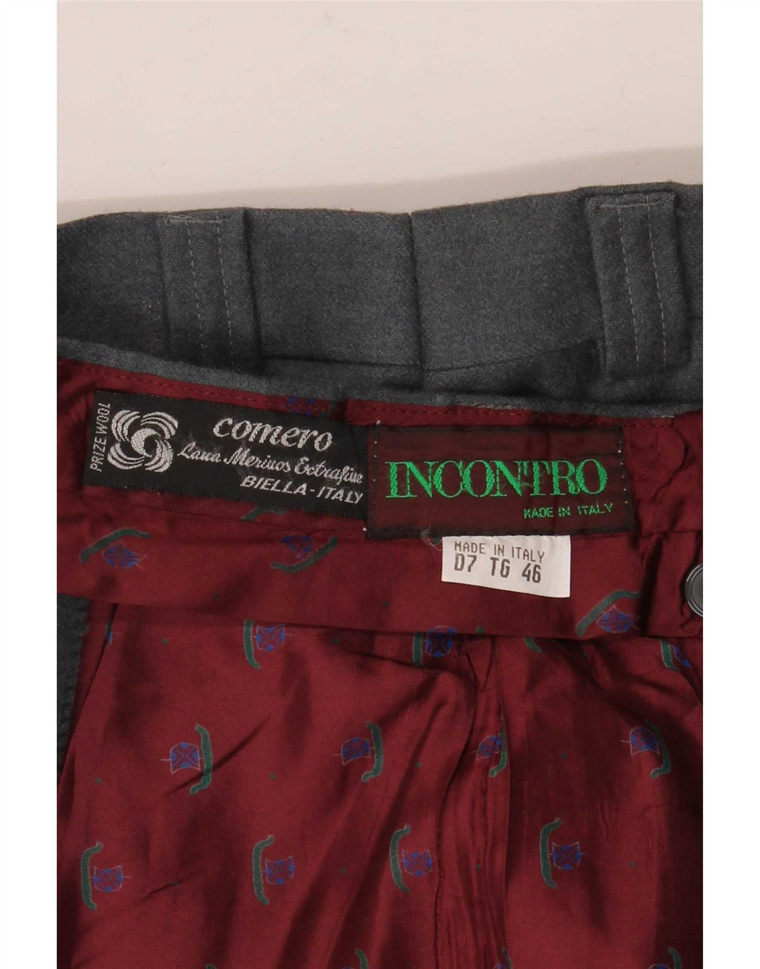 Comero Herren-Anzugshose mit Klammern, Größe 46, Größe S, W30, L30, Grau
