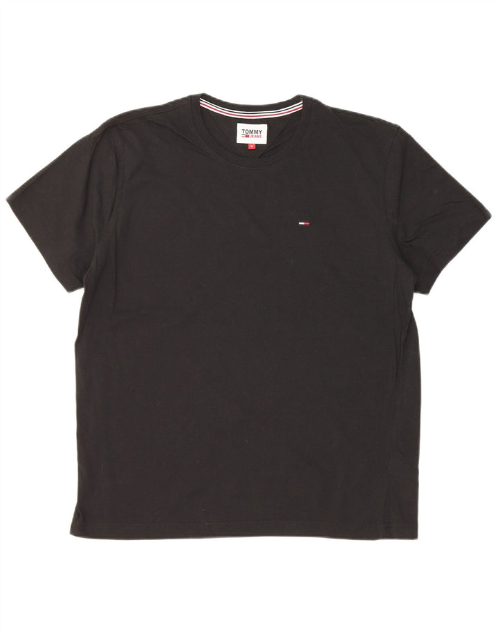 Tommy Hilfiger Herren T-Shirt Top Medium Schwarz Baumwolle