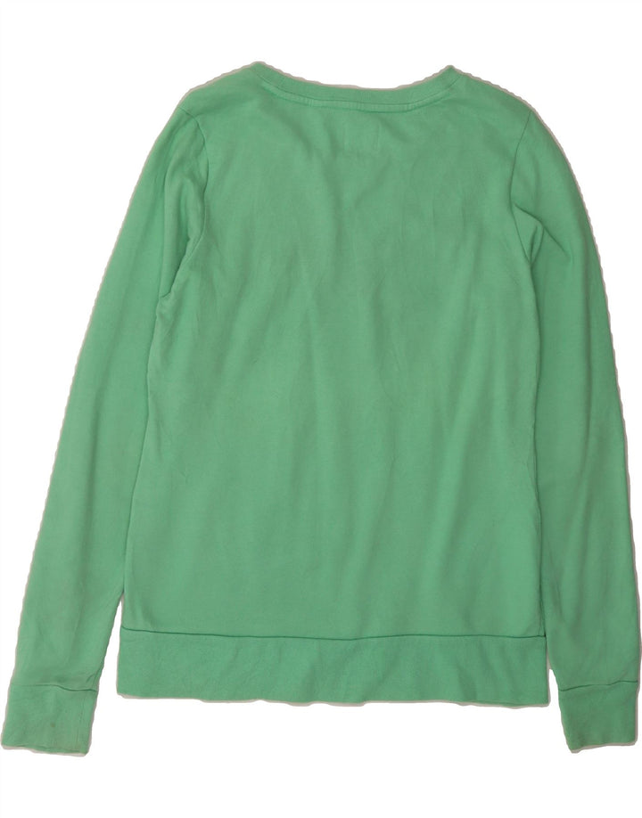 CHAMPION Womens Graphic Sweatshirt Jumper UK 14 Medium Green Cotton Vintage Champion and Second-Hand Champion from Messina Hembry 