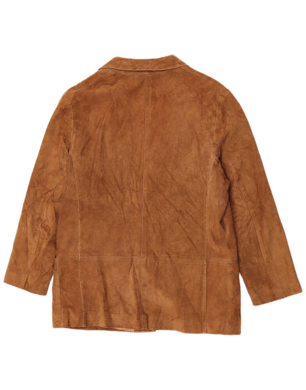 Vintage Herren 1 Knopf Wildleder Blazer Jacke UK 36 Small Brown
