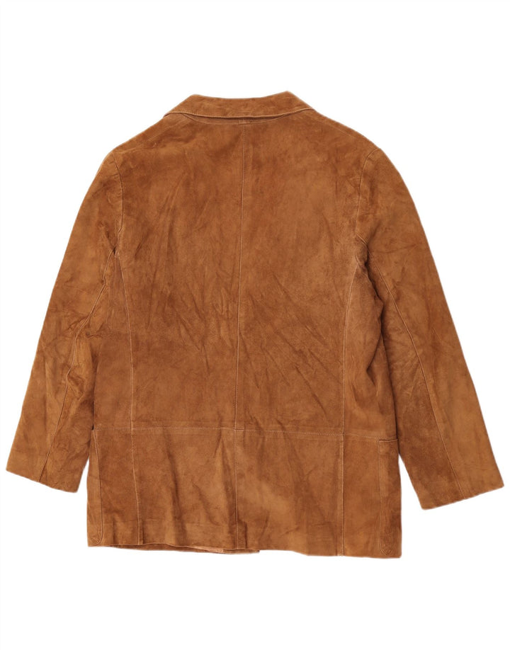 Vintage Herren 1 Knopf Wildleder Blazer Jacke UK 36 Small Brown