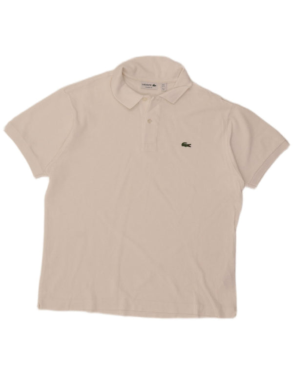 Lacoste Herren-Poloshirt mit klassischer Passform, Größe 6 XL, weiße Baumwolle