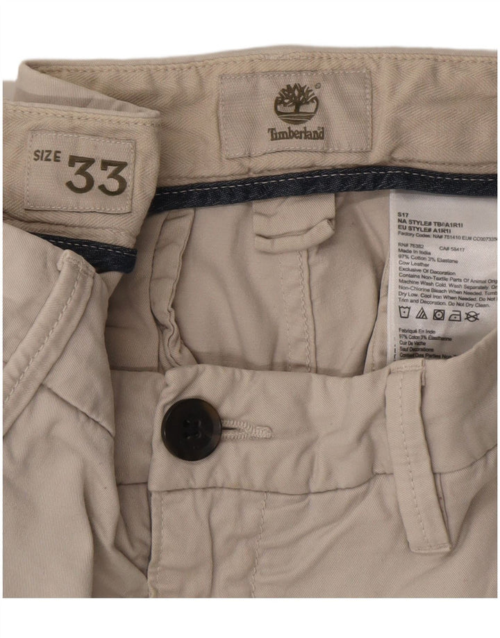 Timberland Herren Chino-Shorts W33 Large Off White Cotton Classic