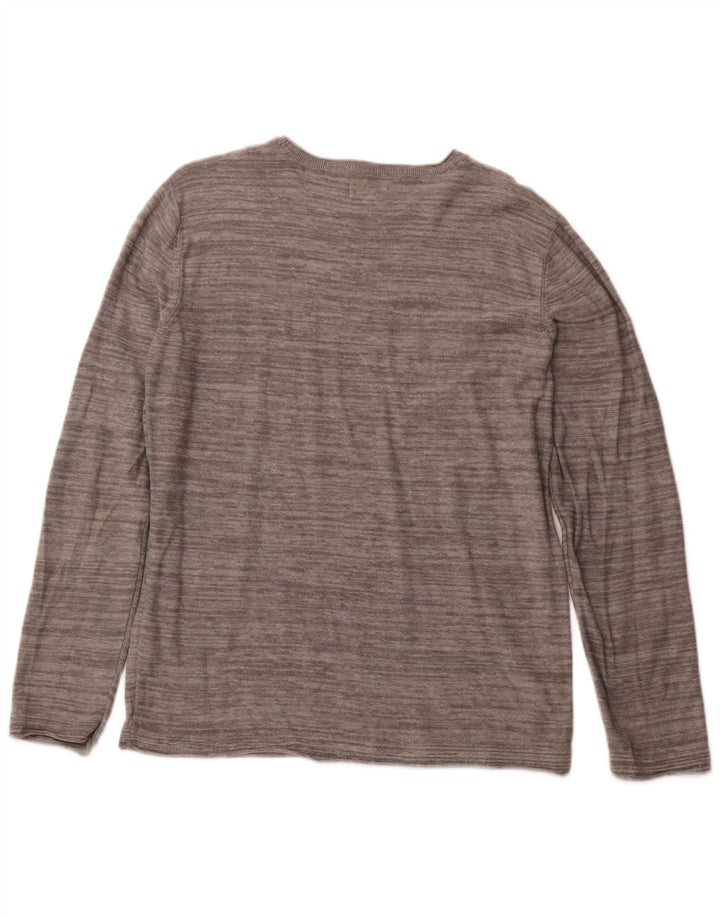 JACK & JONES Herren-Top, langärmelig, groß, graue Baumwolle