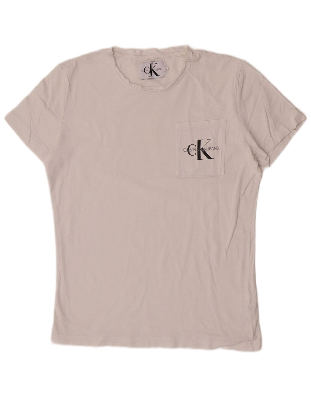 Calvin Klein Jeans Herren Kurzarm-T-Shirt mit normaler Passform, Mittelweiß