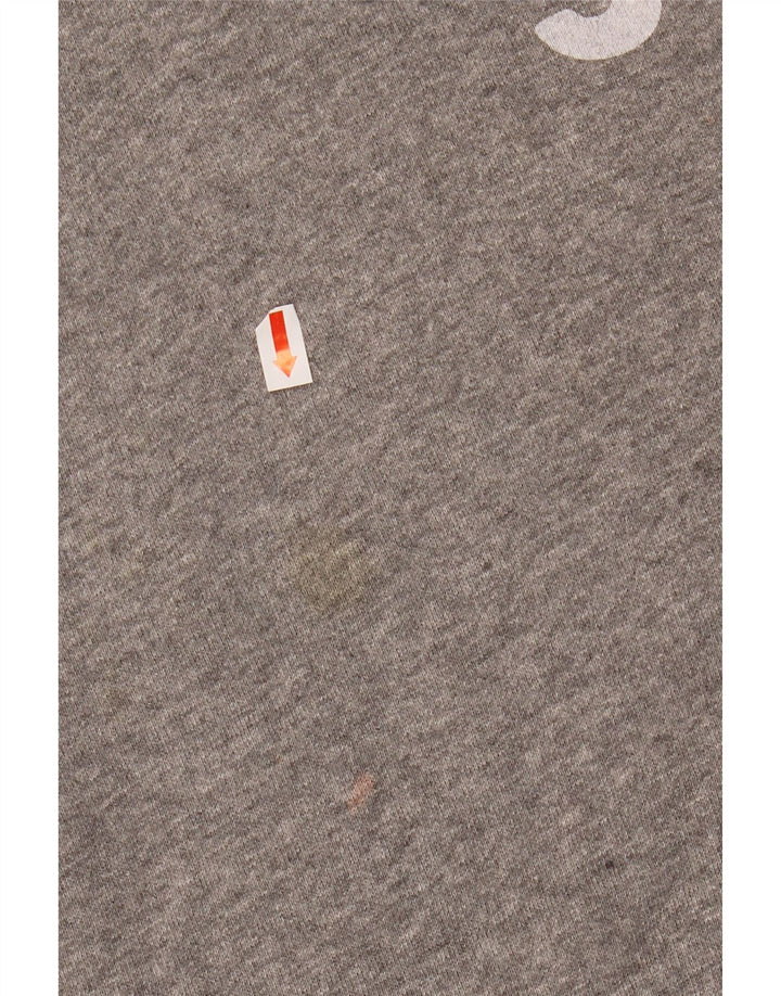 JACK WILLS Damen-Kapuzenpullover mit Grafik, UK 14, Größe L, Grau, Baumwolle