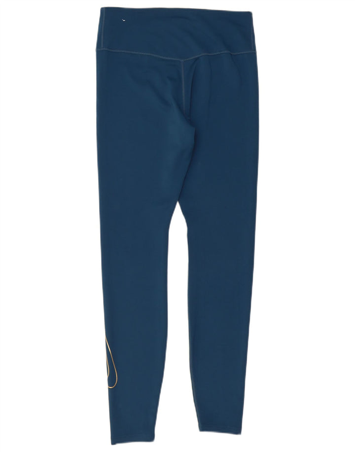 Nike Damen Dri Fit Graphic Leggings UK 12 Mittelblaues Polyester