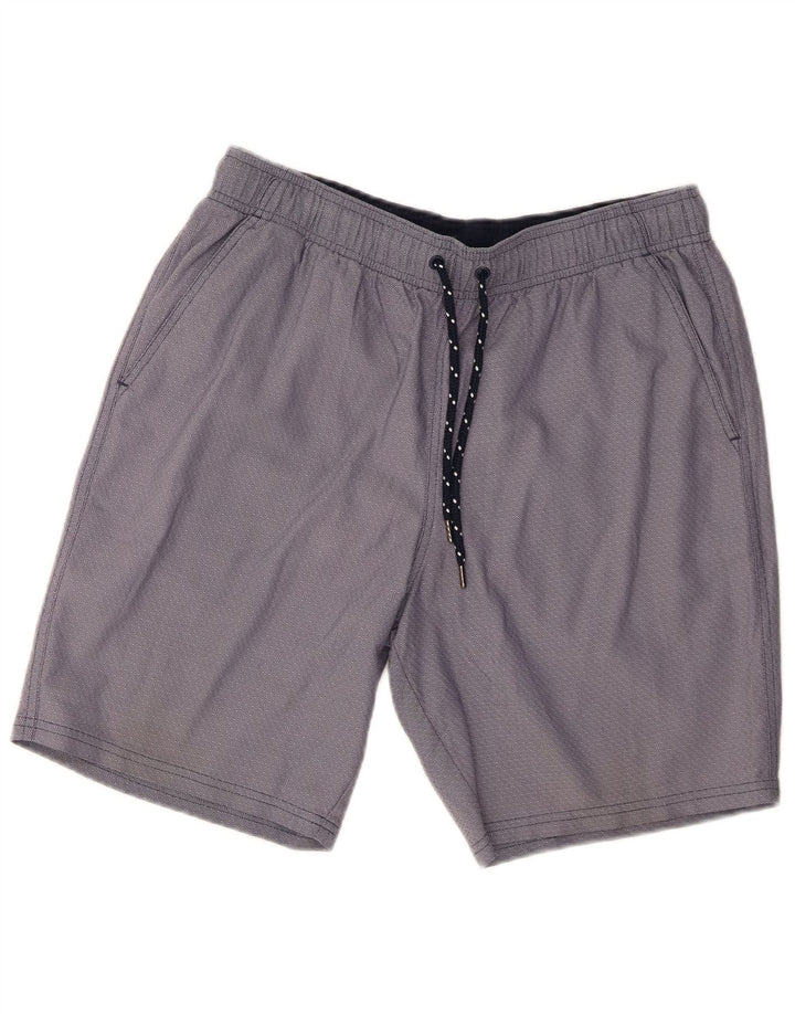 Marks & Spencer Herren-Sportshorts aus mittlerer marineblauer geometrischer Baumwolle