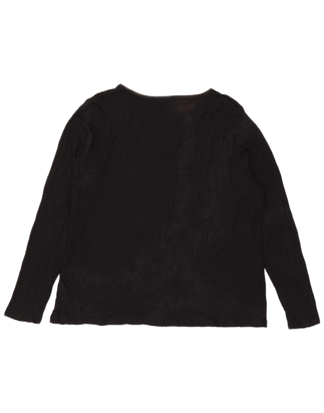 Marks & Spencer Damen Top Langarm UK 24 4XL Schwarze Viskose
