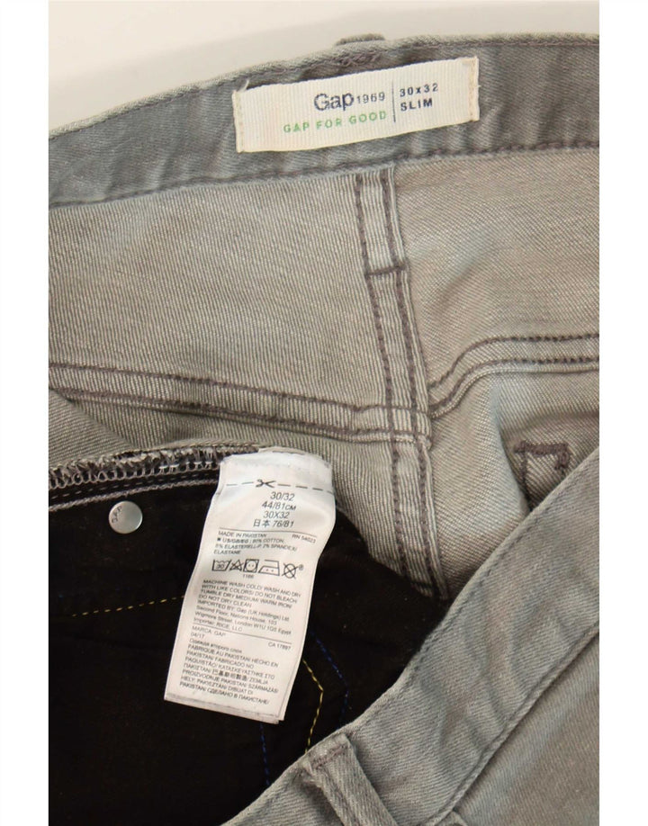Gap Herren Slim Jeans W30 L32 Graue Baumwolle