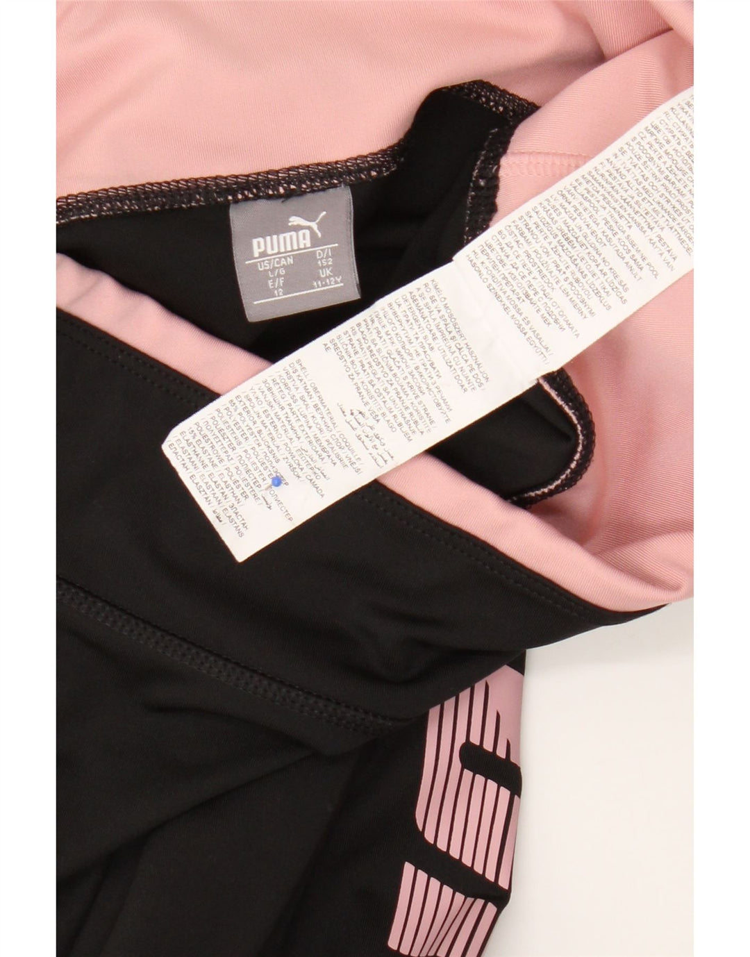 Puma Mädchen-Grafik-Leggings, 11–12 Jahre, schwarzes Polyester