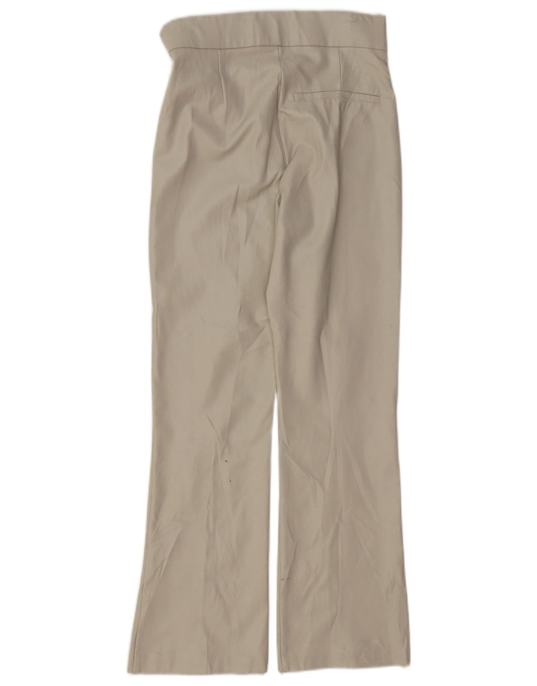 ZARA Damen Bootcut-Hose aus Kunstleder, Größe S, W26, L26, Beige, Polyamid
