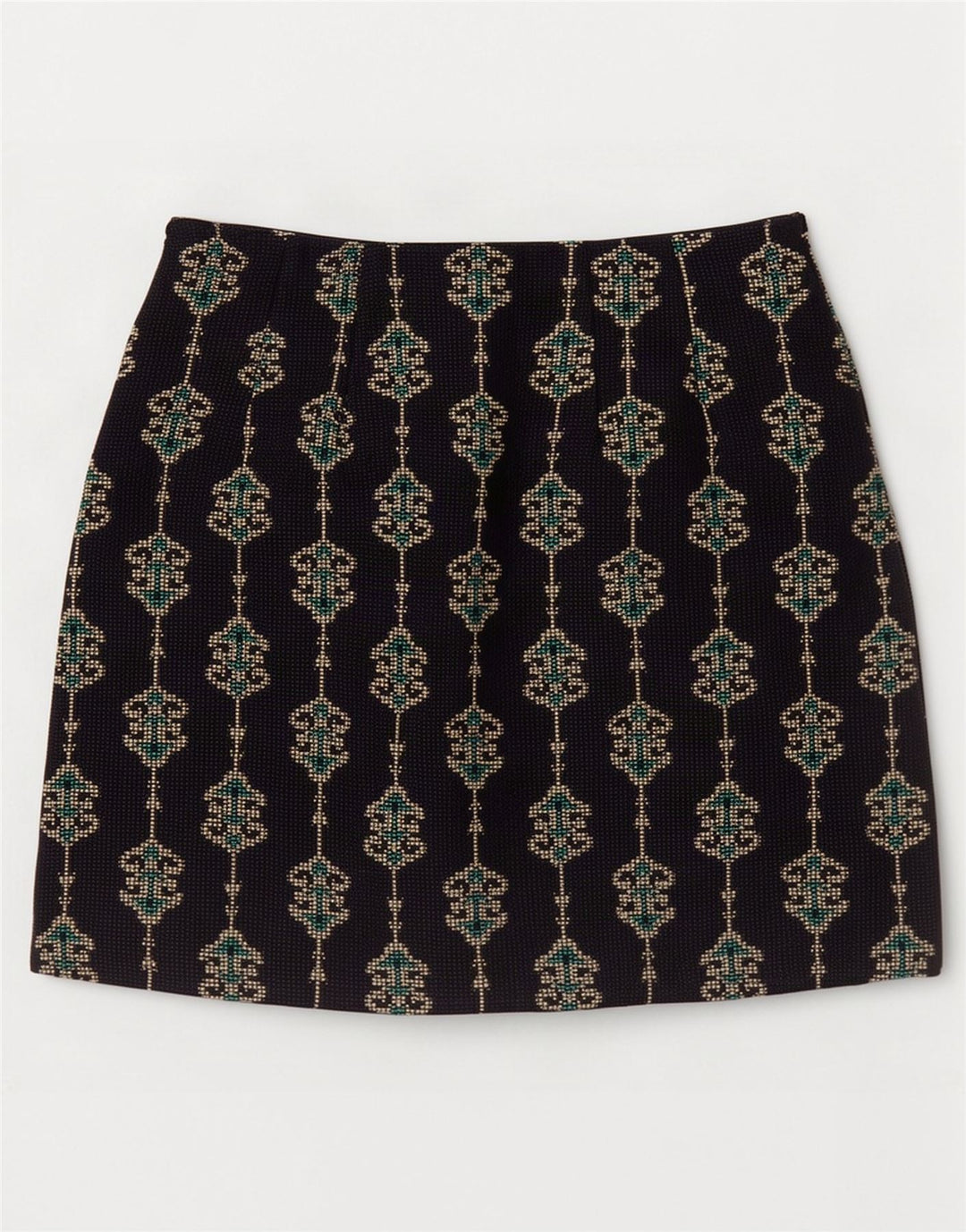 Zara Damen Minirock XS W24 Marineblaues Paisley-Polyester