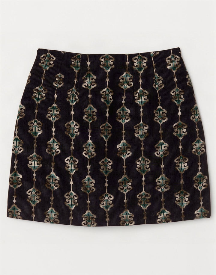 Zara Damen Minirock XS W24 Marineblaues Paisley-Polyester