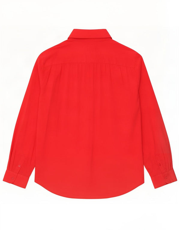 Benetton Damen-Hemd UK 18 XL Rote Viskose