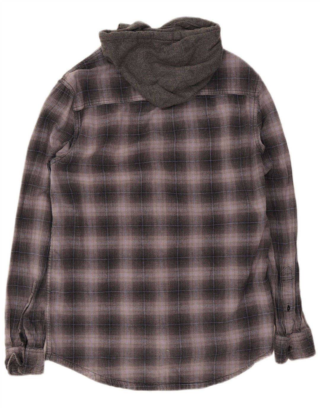 Quiksilver Herren-Flanellhemd mit Kapuze, klein, grau kariert, Baumwolle