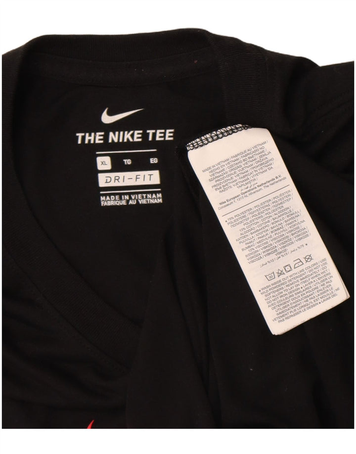 Nike Herren Dri Fit Graphic T-Shirt Top XL Schwarz Polyester