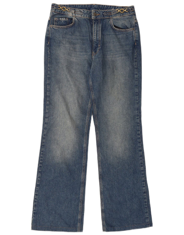 Massimo Dutti Damen Bootcut-Jeans mit hohem Bund, EU 40, Mittel W30 L31, Blau