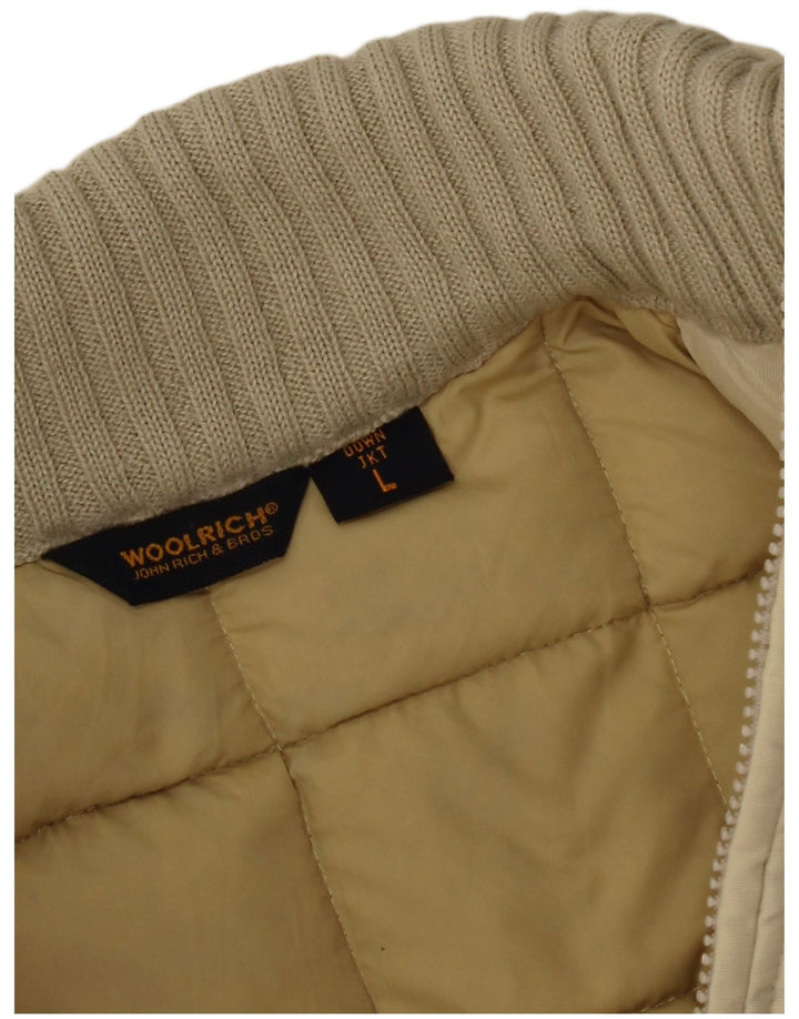 Woolrich Damen Wattierte Jacke UK 14 Large Beige