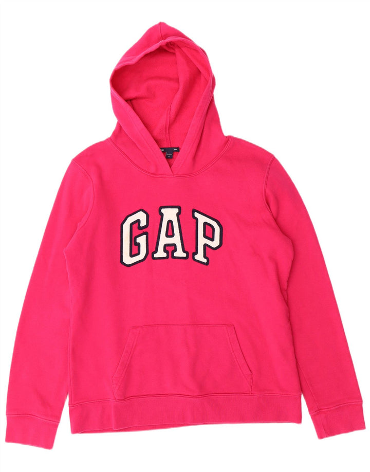 GAP Womens Graphic Hoodie Jumper UK 14 Medium Pink