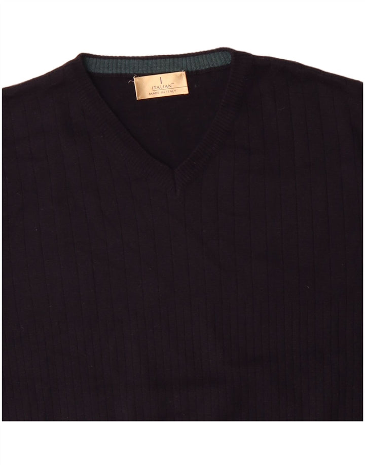 Marks & Spencer Herren-Pullover mit V-Ausschnitt, groß, Marineblau, Acryl