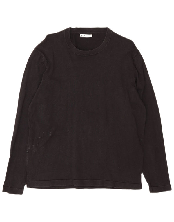 Zara Damen Top Langarm UK 16 Large Schwarz