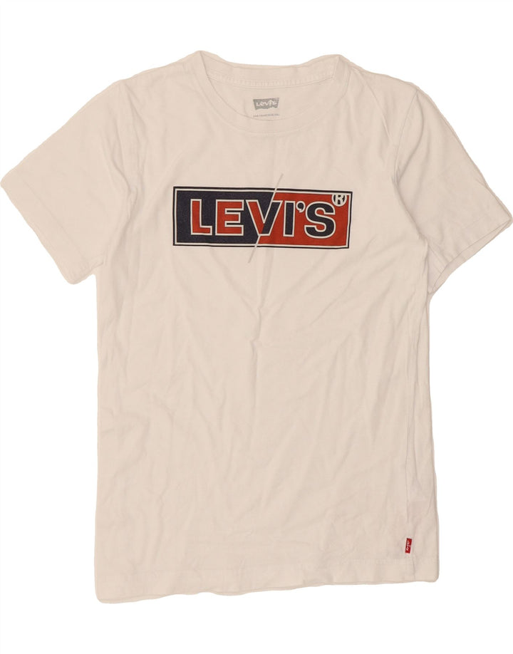 LEVI'S Boys Graphic T-Shirt Top 13-14 Years White Cotton Vintage Levi's and Second-Hand Levi's from Messina Hembry 