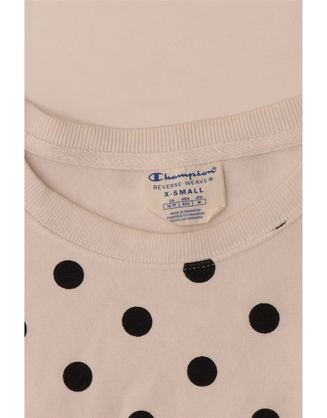 Champion Damen-Sweatshirt in Übergröße, Gr. 6, XS, weiß gepunktet