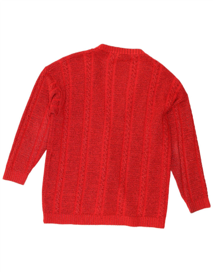 Silhouette Damen-Cardigan mit lockerer Passform, UK 14, mittelrote Wolle