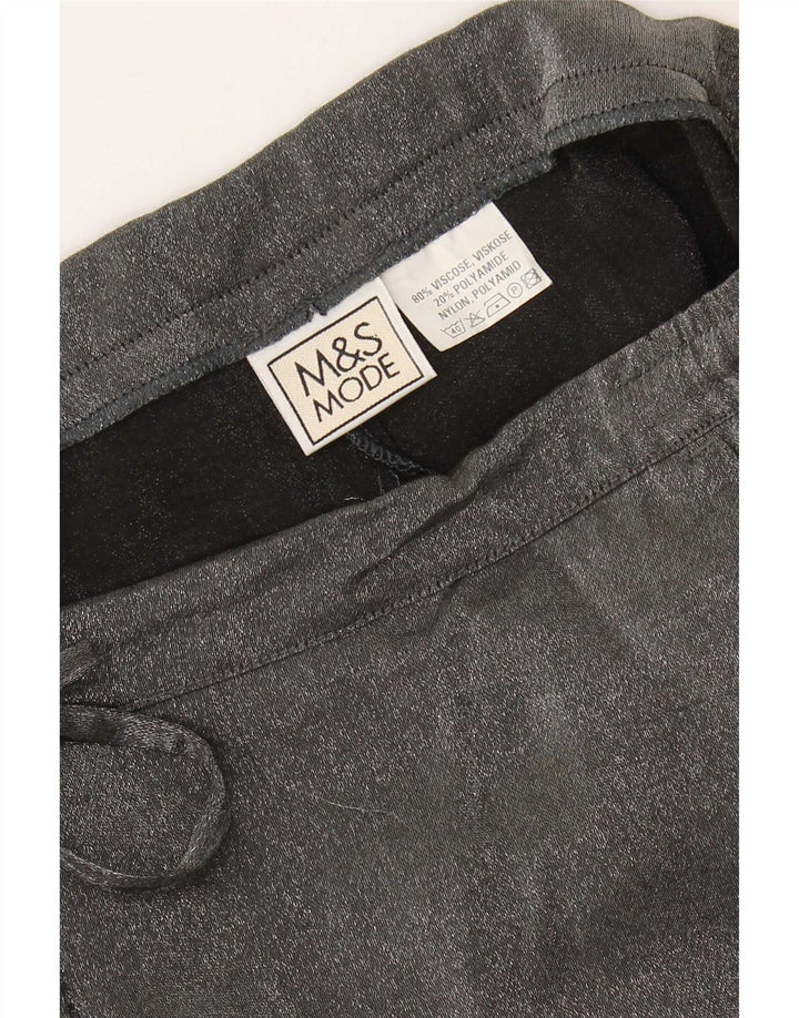 Marks & Spencer Damen Gerade Freizeithose W32 L30 Graue Viskose