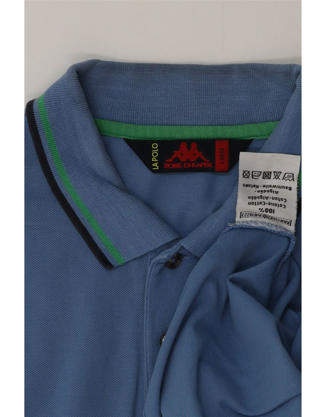 KAPPA Herren-Poloshirt, groß, blaue Baumwolle