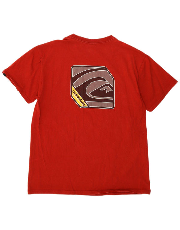Quiksilver Herren-T-Shirt mit Grafik, Größe L, aus roter Baumwolle