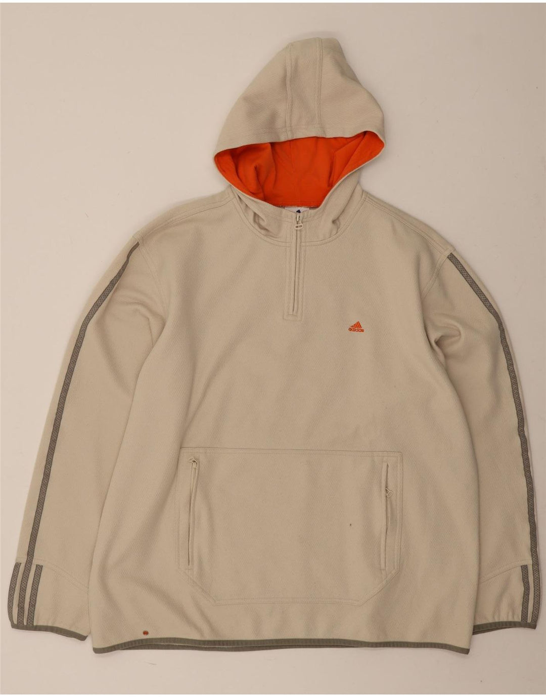 Adidas Herren Kapuzenpullover mit Reißverschluss, XL, Beige, Polyester