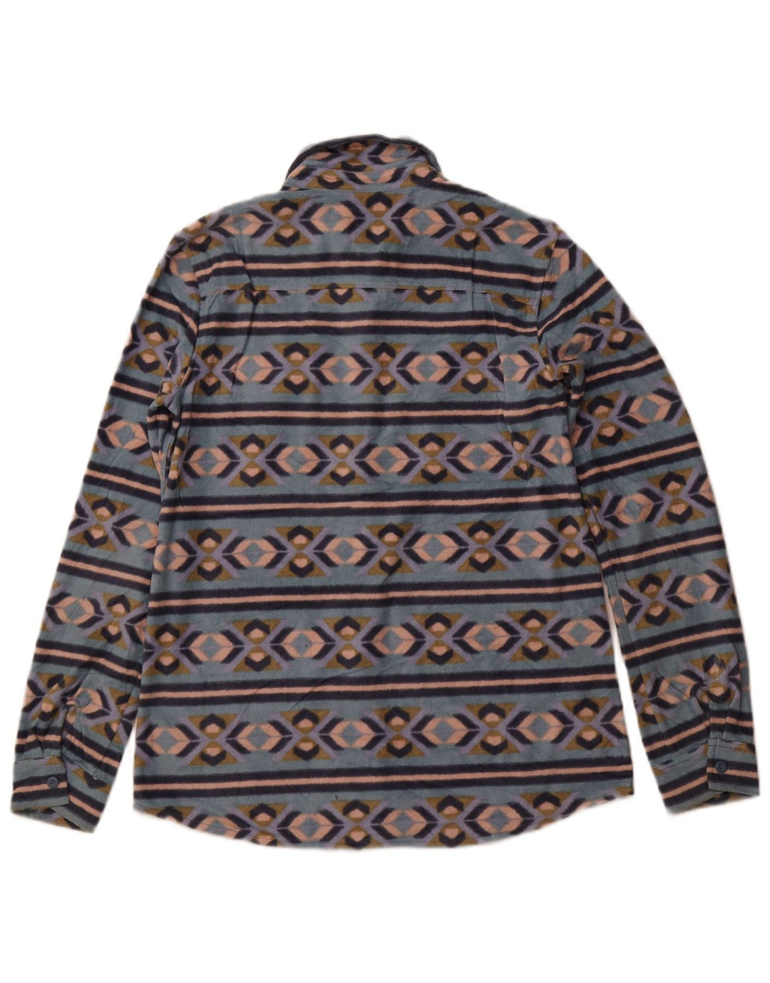 EDDIE BAUER Damen Fleeceshirt UK 12 Mittelblau Fair Isle Polyester