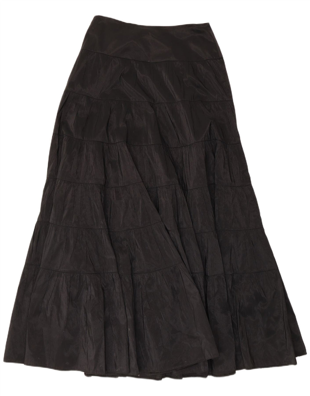 Murek Damen Maxi-Stufenrock mit hoher Taille, W30, Mittelschwarz