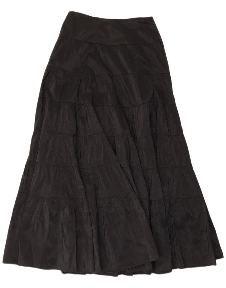 Murek Damen Maxi-Stufenrock mit hoher Taille, W30, Mittelschwarz