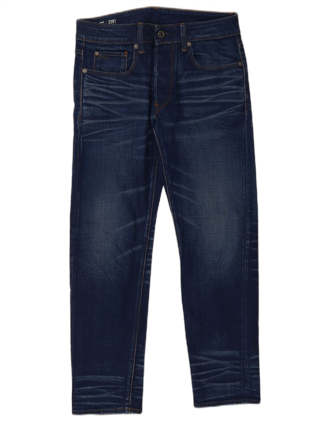 G-STAR Damen 3301 Slim Jeans W28 L28 Blaue Baumwolle
